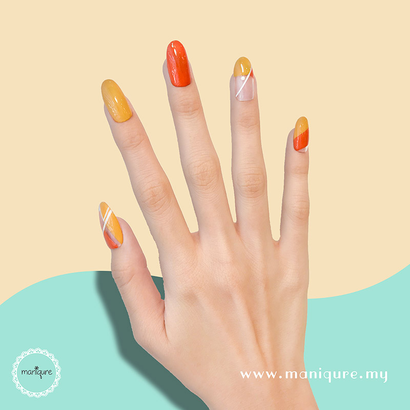 Summer City Beach Orange Nails – Maniqure Shop